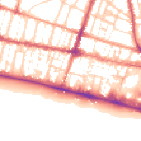 Daytime road noise heatmap for BN1 2ND