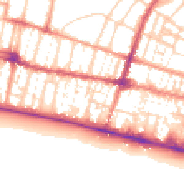 Daytime road noise heatmap for BN1 2PB