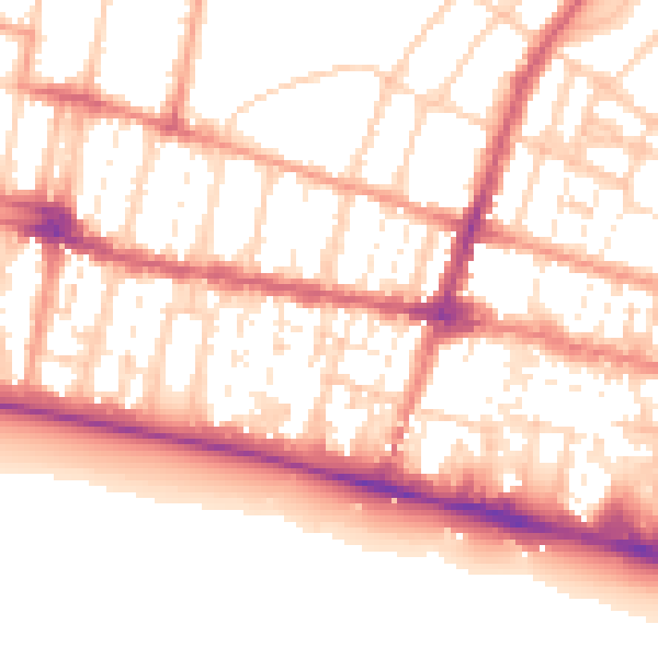 Daytime road noise heatmap for BN1 2PF