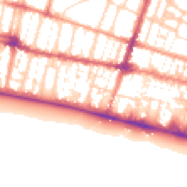 Daytime road noise heatmap for BN1 2PH