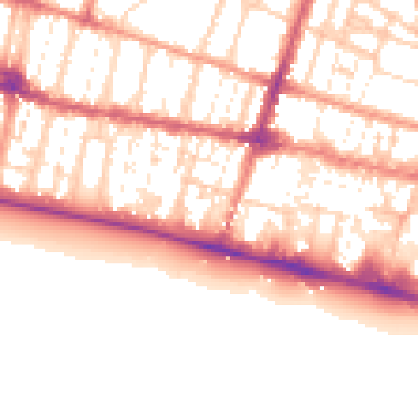 Daytime road noise heatmap for BN1 2PN