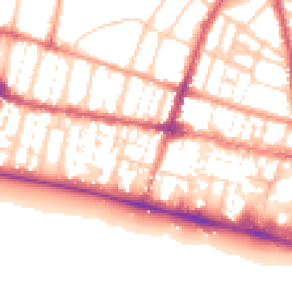 Daytime road noise heatmap for BN1 2PT