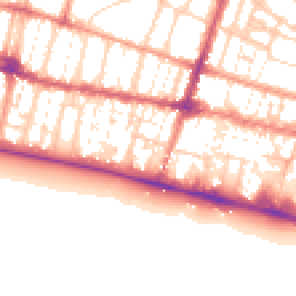 Daytime road noise heatmap for BN1 2PZ