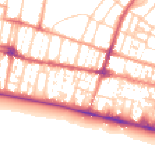Daytime road noise heatmap for BN1 2QA