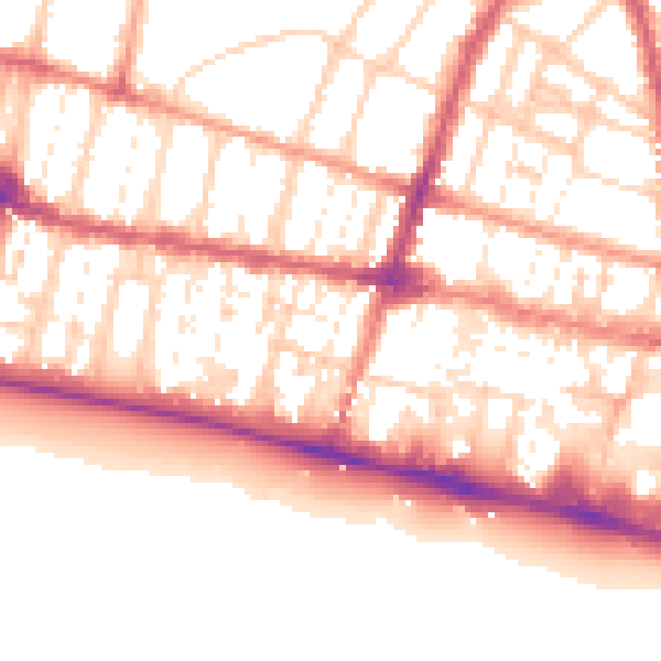Daytime road noise heatmap for BN1 2QD
