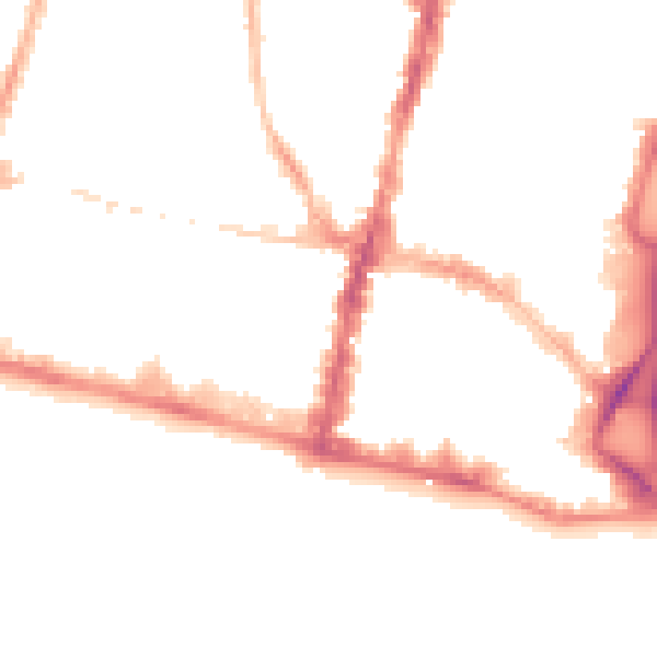 Night-time road noise heatmap for BN1 2RU