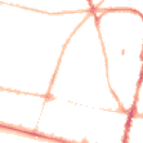 Night-time road noise heatmap for BN1 3DJ