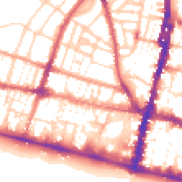 Daytime road noise heatmap for BN1 3EH