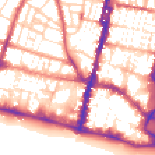 Daytime road noise heatmap for BN1 3EJ