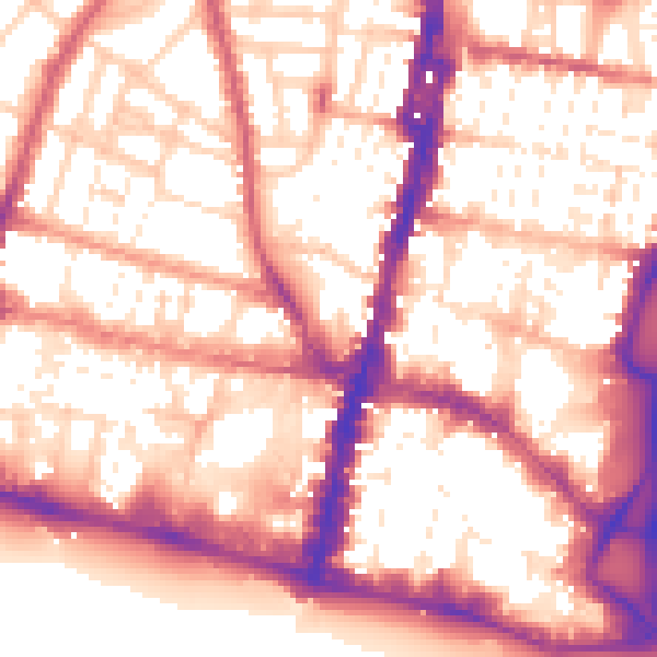Daytime road noise heatmap for BN1 3FD