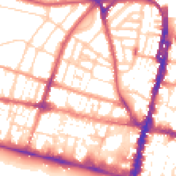 Daytime road noise heatmap for BN1 3FN