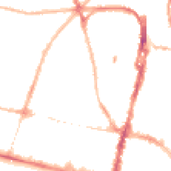 Night-time road noise heatmap for BN1 3HA