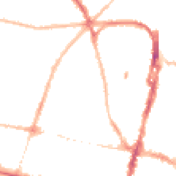 Night-time road noise heatmap for BN1 3HD