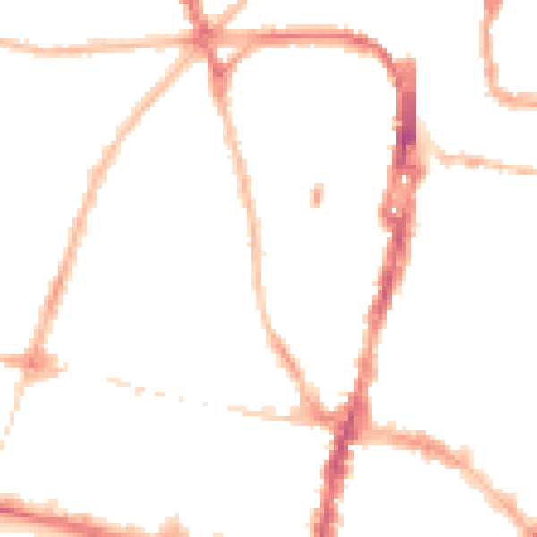Night-time road noise heatmap for BN1 3JA