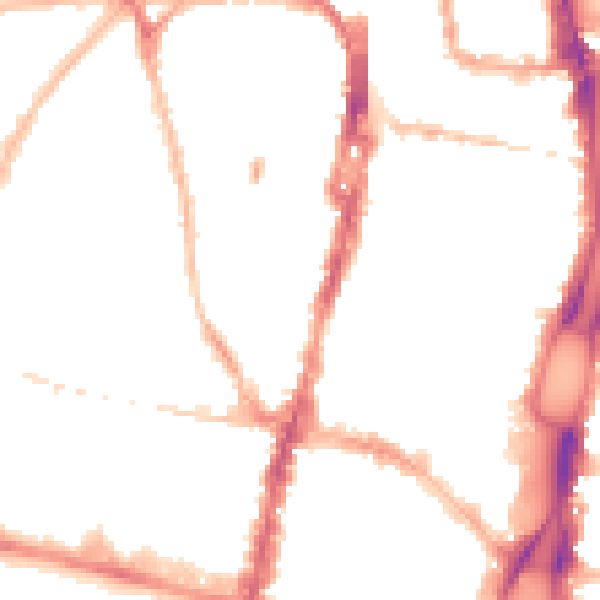 Night-time road noise heatmap for BN1 3LD