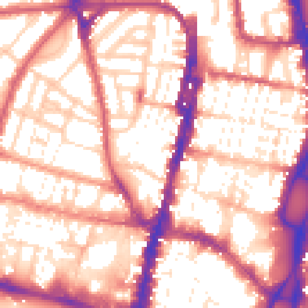 Daytime road noise heatmap for BN1 3LG