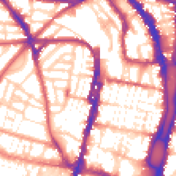 Daytime road noise heatmap for BN1 3LR