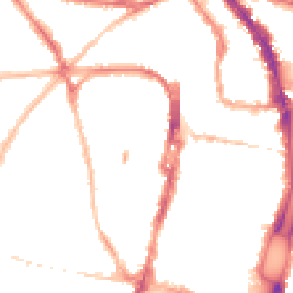 Night-time road noise heatmap for BN1 3LT