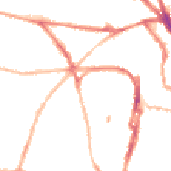 Night-time road noise heatmap for BN1 3PP