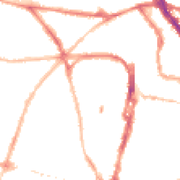 Night-time road noise heatmap for BN1 3SU