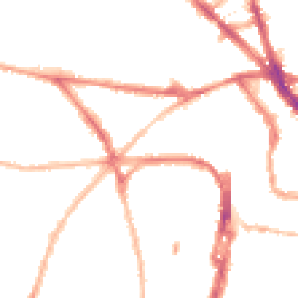 Night-time road noise heatmap for BN1 3TB