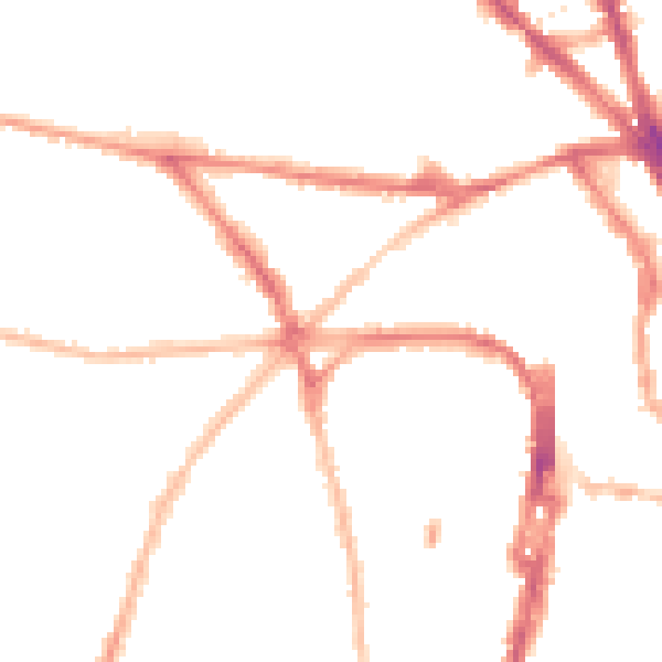 Night-time road noise heatmap for BN1 3TD