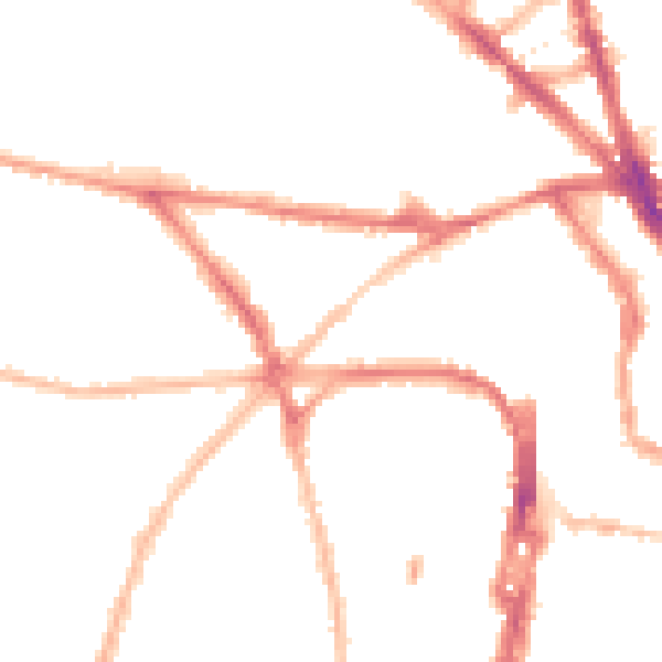 Night-time road noise heatmap for BN1 3TP