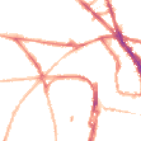 Night-time road noise heatmap for BN1 3UF