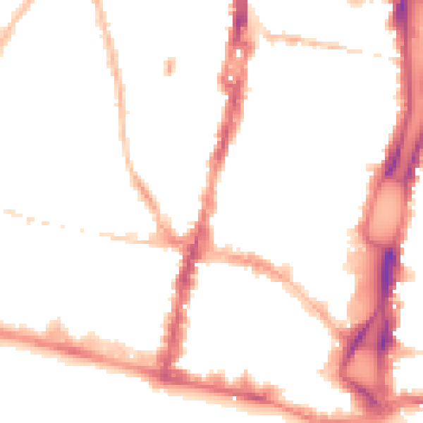 Night-time road noise heatmap for BN1 3WB