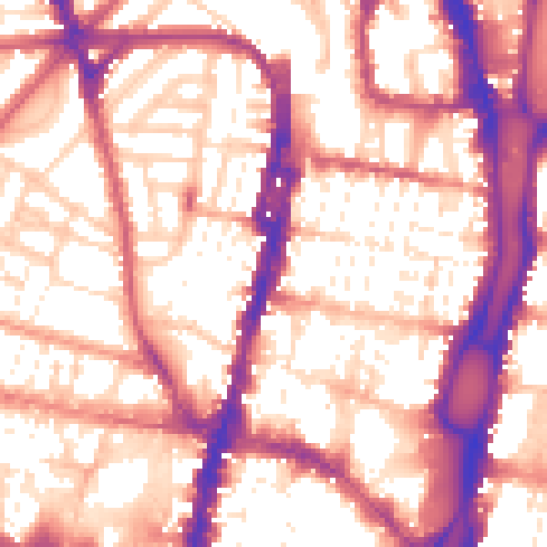 Daytime road noise heatmap for BN1 3XF