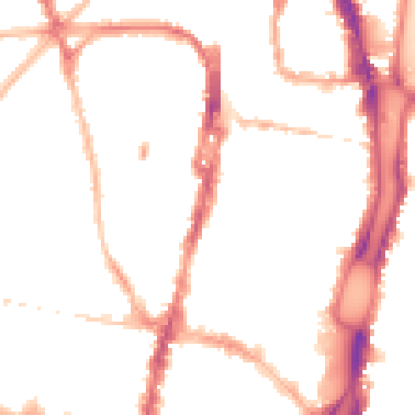 Night-time road noise heatmap for BN1 3XF