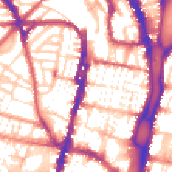Daytime road noise heatmap for BN1 3XJ