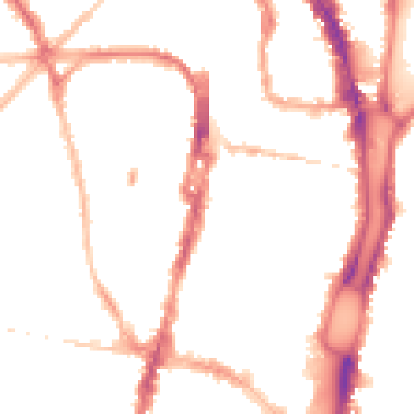 Night-time road noise heatmap for BN1 3XJ