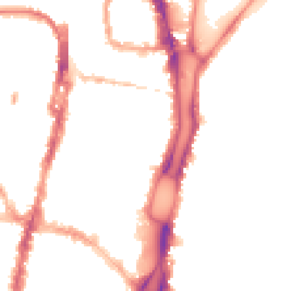 Night-time road noise heatmap for BN1 4AG