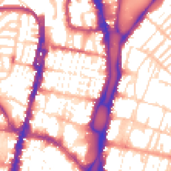 Daytime road noise heatmap for BN1 4AH