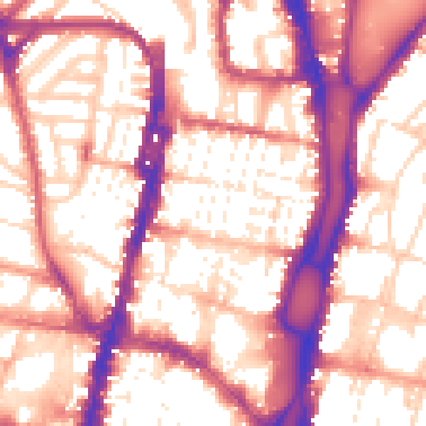 Daytime road noise heatmap for BN1 4AR