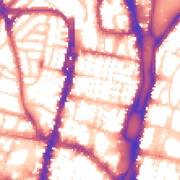 Daytime road noise heatmap for BN1 4AT