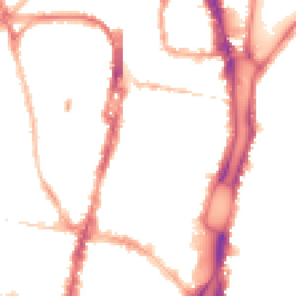 Night-time road noise heatmap for BN1 4AT
