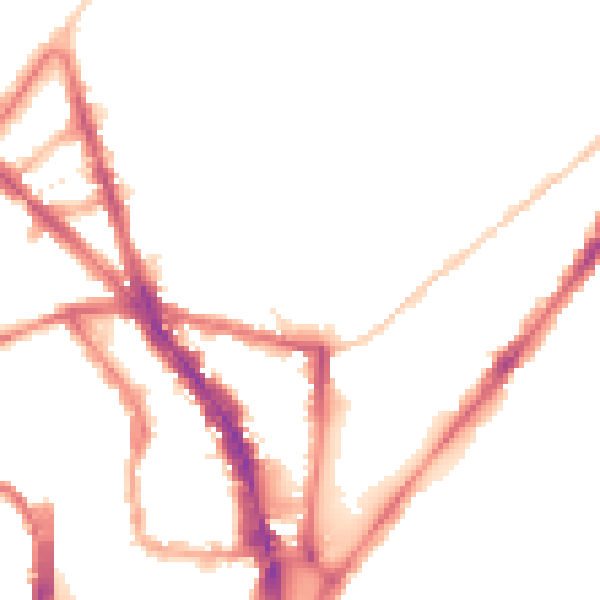 Night-time road noise heatmap for BN1 4BL