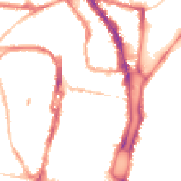 Night-time road noise heatmap for BN1 4BP