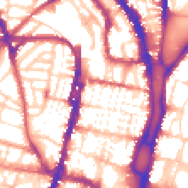 Daytime road noise heatmap for BN1 4EE