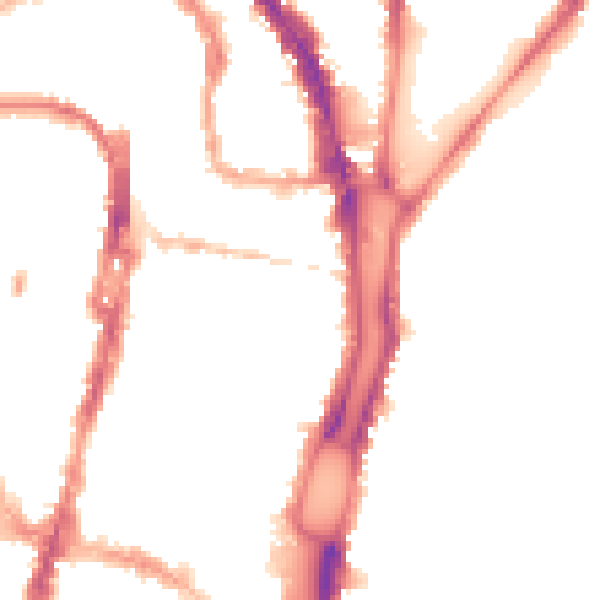 Night-time road noise heatmap for BN1 4ET