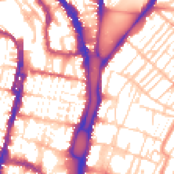 Daytime road noise heatmap for BN1 4GB