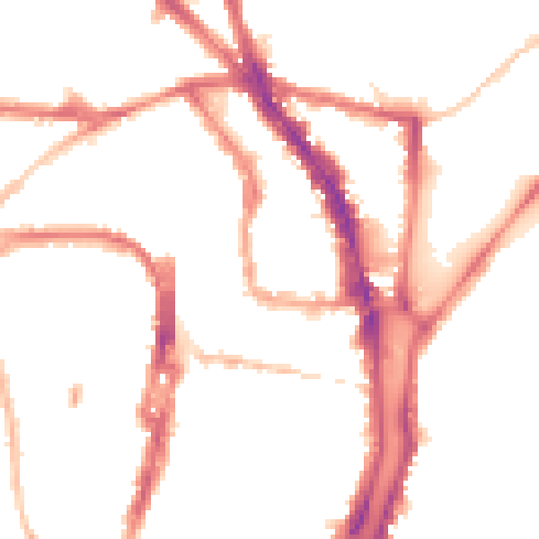 Night-time road noise heatmap for BN1 4GJ
