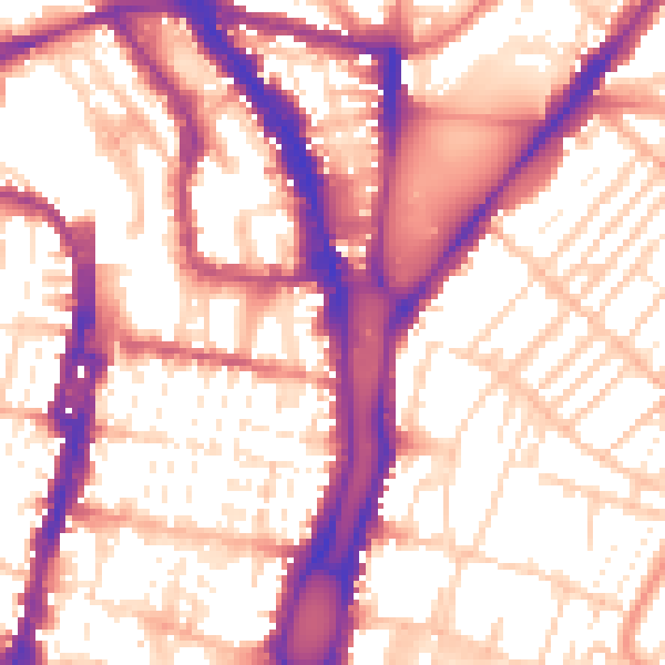 Daytime road noise heatmap for BN1 4GU