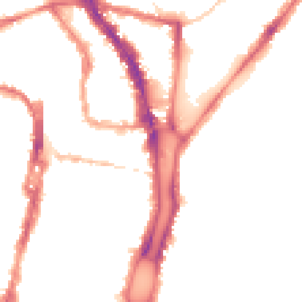 Night-time road noise heatmap for BN1 4GU