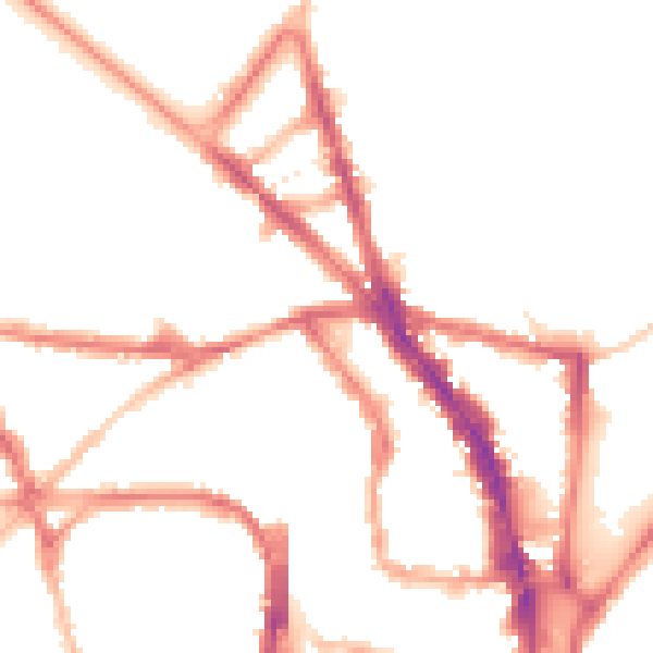 Night-time road noise heatmap for BN1 4GW