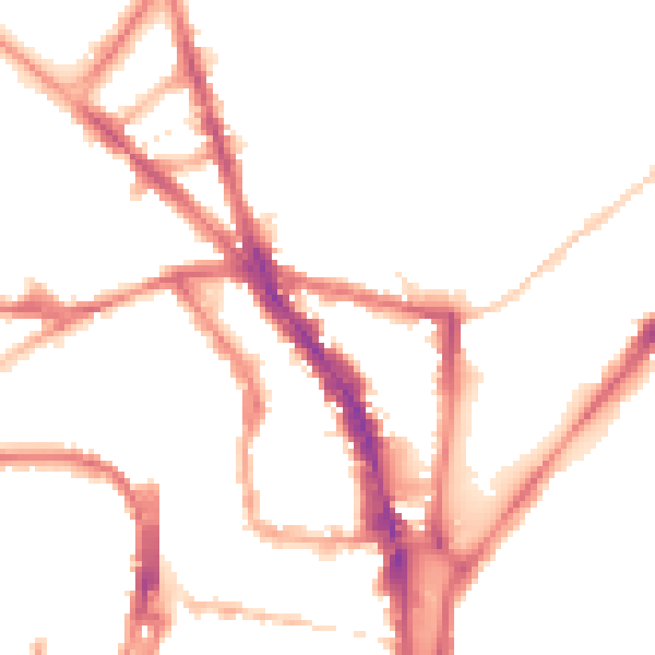 Night-time road noise heatmap for BN1 4HH