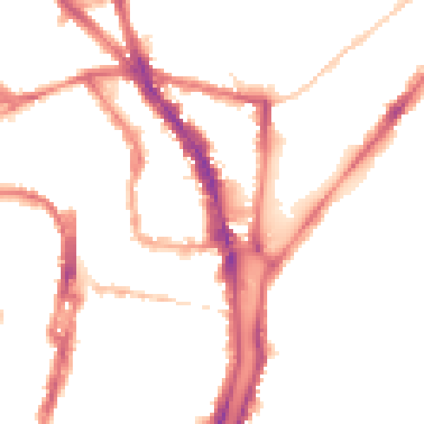 Night-time road noise heatmap for BN1 4JA