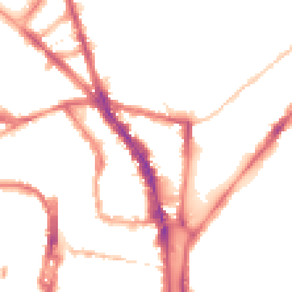 Night-time road noise heatmap for BN1 4JP